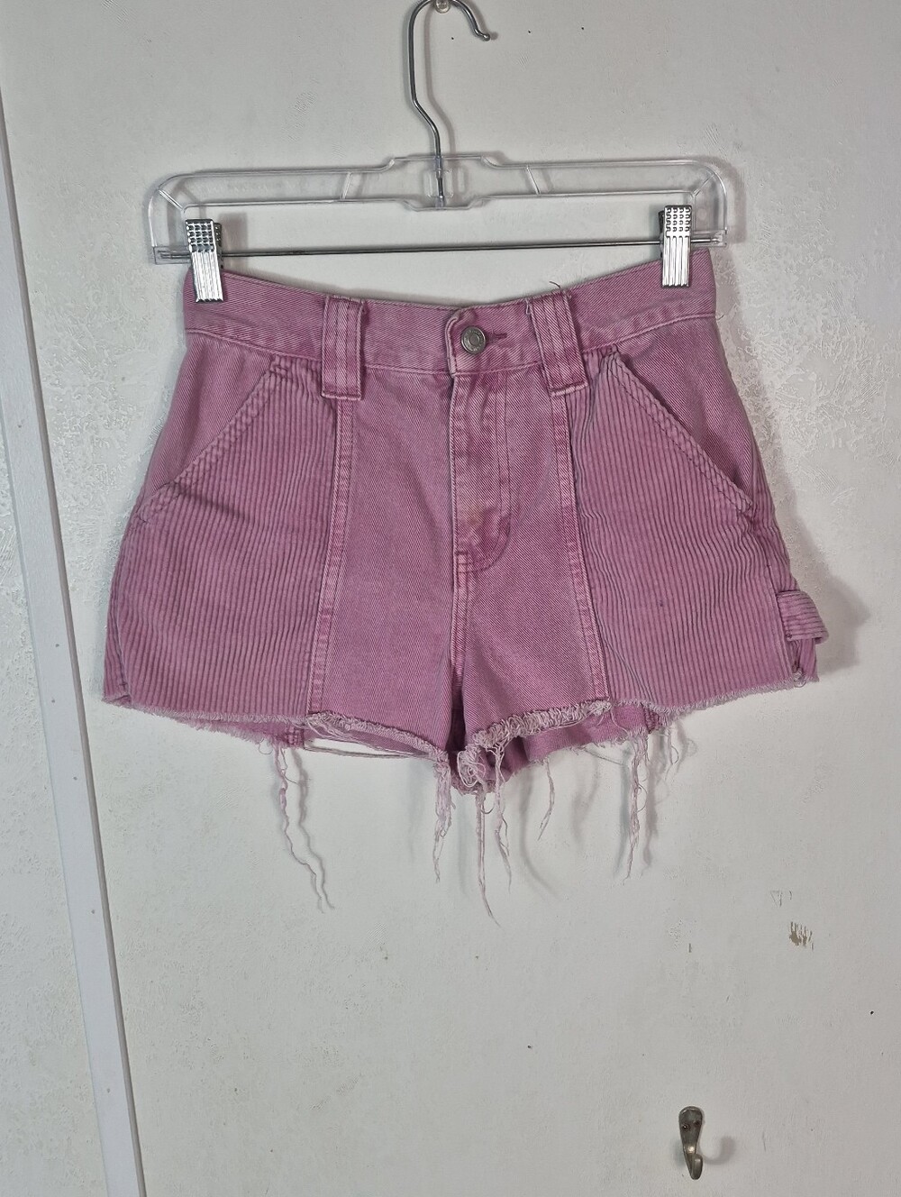 Pacsun Pink Corduroy Jean Shorts 25 Cutoff
